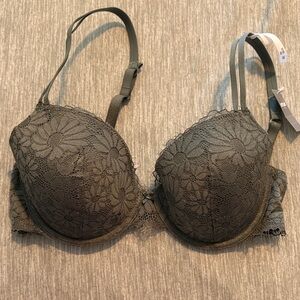 Aerie Lace Bra in Olive Green